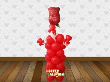 VALENTINES STANDING ALLOON PLAIN RED WITH SUPER SHAPE BALLOON