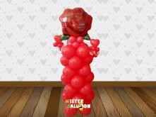 VALENTINES DAY STANDING PLAIN RED BALOON WITH SUPER SHAPE FOIL BALLOON