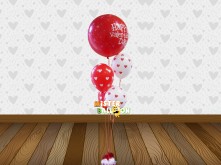 VALENTINES BUNCH OF BALLOON WITH 3 FEET LATEX BALLOON PRINTED HAPPY VA